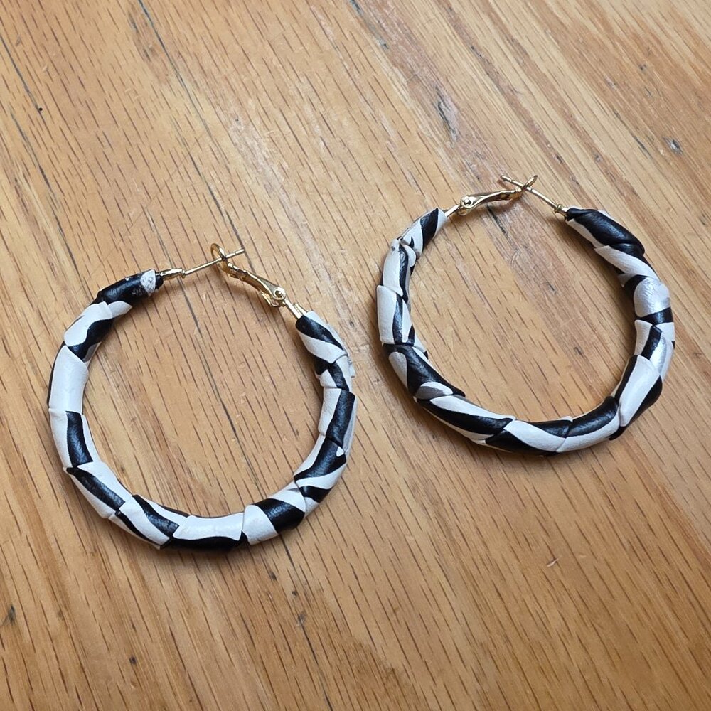 Etsy Black/White Hoop Earrings